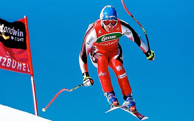 Foto: GEPA Stephan Eberharter auf der Streif