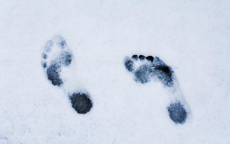 Foto: Mauritius Images Fußabdrücke im Schnee