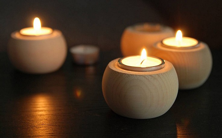 Teelichthalter aus Holz