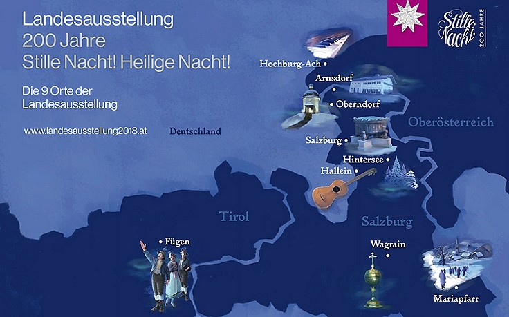 (c) Landesausstellung 1 Ticket, 9 Orte: Tauchen Sie ein, in die 200-jährige Geschichte des Liedes Stille Nacht.