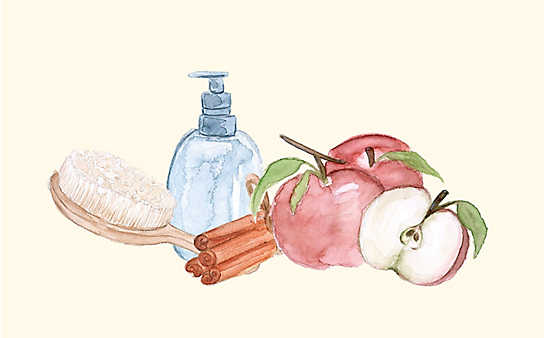 Grüne Kosmetik zum Selbermachen: Apfel-Shampoo - (c) Illustration: Anna Schober Grüne Kosmetik zum Selbermachen: Apfel-Shampoo