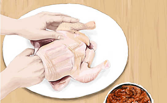 Kleine Fleischkunde: So füllen Sie ein Huhn unter der Haut - (c) Illustration: Julia Schinzel Kleine Fleischkunde: So füllen Sie ein Huhn unter der Haut