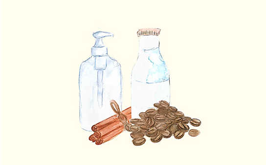Grüne Kosmetik zum Selbermachen: Milchkaffee-Shampoo - (c) Illu: Anna Schober Grüne Kosmetik zum Selbermachen: Milchkaffee-Shampoo