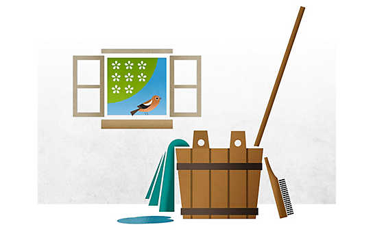 9 goldene Regeln für den Frühjahrsputz - (c) Illustration: Andreas Posselt 9 goldene Regeln für den Frühjahrsputz