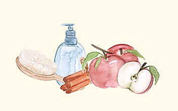 Grüne Kosmetik zum Selbermachen: Apfel-Shampoo - (c) Illustration: Anna Schober Grüne Kosmetik zum Selbermachen: Apfel-Shampoo