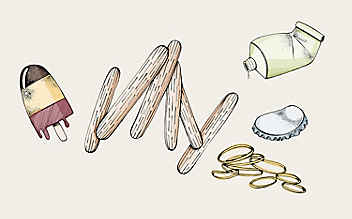 Basteln mit Kindern: Spiele, die aus Eisstaberln gemacht werden - (c) Illustrationen: Efer Hebenstreit / Agentazur.com Basteln mit Kindern: Spiele, die aus Eisstaberln gemacht werden