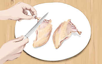 Kleine Fleischkunde: So schneiden Sie Huhn Suprême - (c) Illustration: Julia Schinzel Kleine Fleischkunde: So schneiden Sie Huhn Suprême