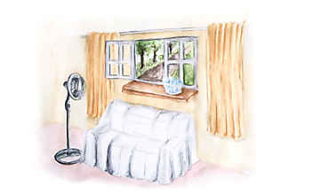 Kühle Wohnräume trotz Sommerhitze - (c) Illustration: Julia Schweikhardt Kühle Wohnräume trotz Sommerhitze