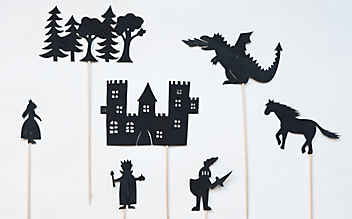 Motiv-Vorlagen für ein Ritter-Schattenspiel - (c) Foto: Katharina Gossow Motiv-Vorlagen für ein Ritter-Schattenspiel