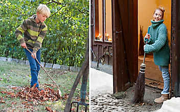 Basteln mit Kindern: Reisigbesen und Laubrechen - (c) Foto: Katharina Gossow Basteln mit Kindern: Reisigbesen und Laubrechen