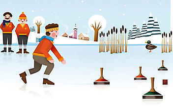 Das Einmaleins des Eisstockschießens - (c) Illustration: Andreas Posselt Das Einmaleins des Eisstockschießens