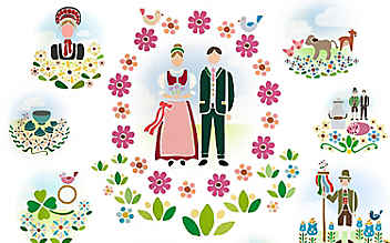 Traditionelle Hochzeitsbräuche aus Österreich - (c) Illustration: Andreas Posselt Traditionelle Hochzeitsbräuche aus Österreich