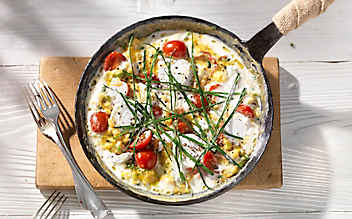 Schnittlauch-Omelette mit Ziegenfrischkäse - (c) Foto: Eisenhut & Mayer Schnittlauch-Omelette