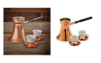 Mokka-Set aus Kupfer Mokka-Set aus Kupfer
