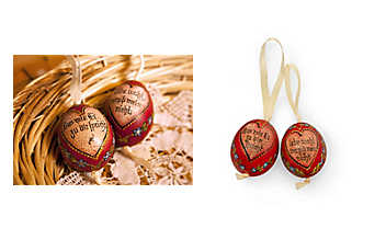 Handbemalte Eier mit Liebesspruch Handbemalte Eier Liebesspruch