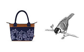 Handbedruckte Dirndltasche Handbedruckte Dirndltasche
