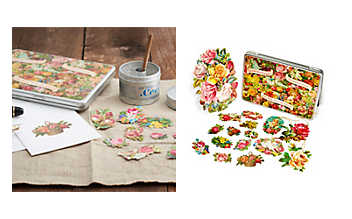Rosen-Glanzbilder in Nostalgiebox Box Rosen-Glanzbilder