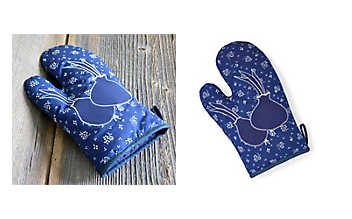 Blaudruck-Kochhandschuh Blaudruck-Kochhandschuh